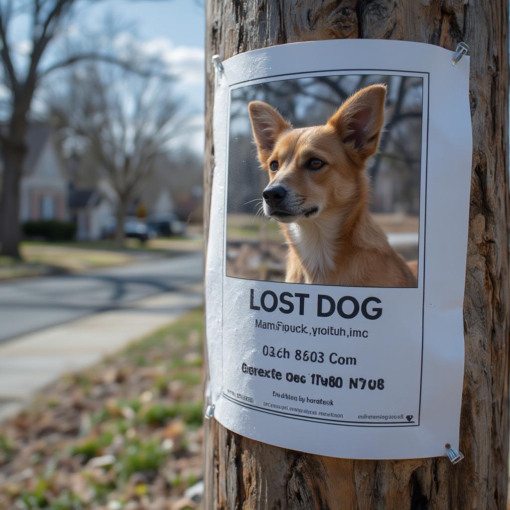 Lost Dog Poster with Information