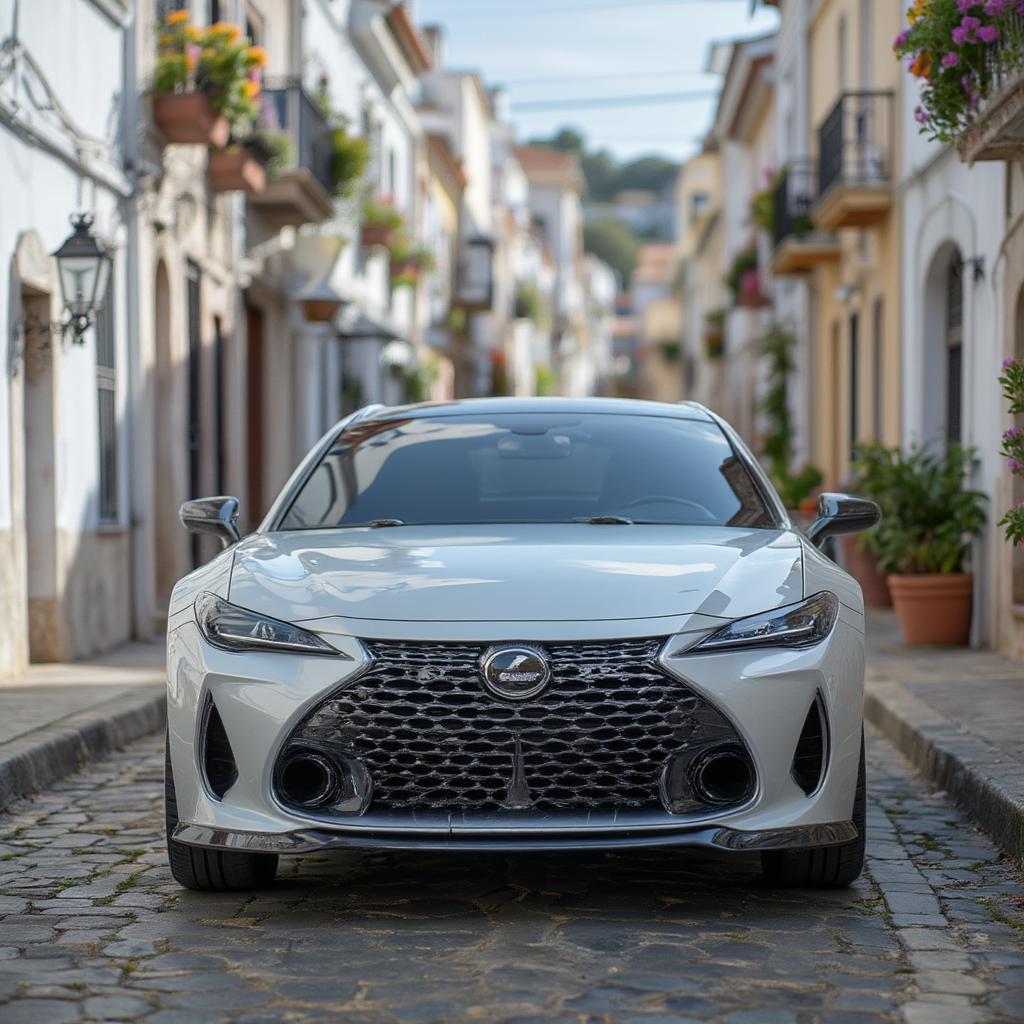 luxury car algarve city street parking