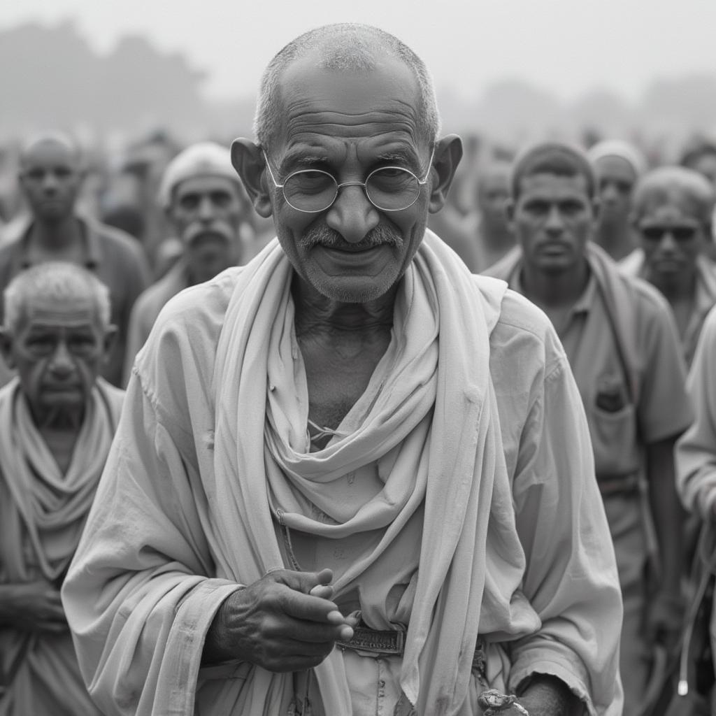 Mahatma Gandhi Leading the Salt March in India