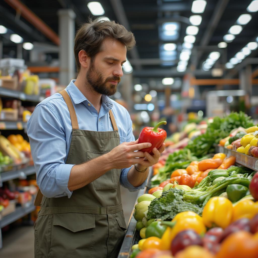 Man Selecting Healthy Foods at the Grocery Store