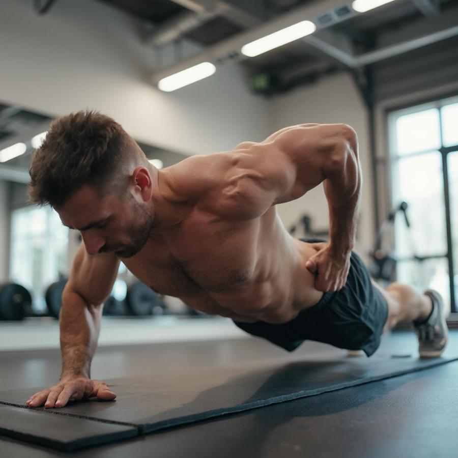 Man Doing Push-ups to Lose Chest Fat