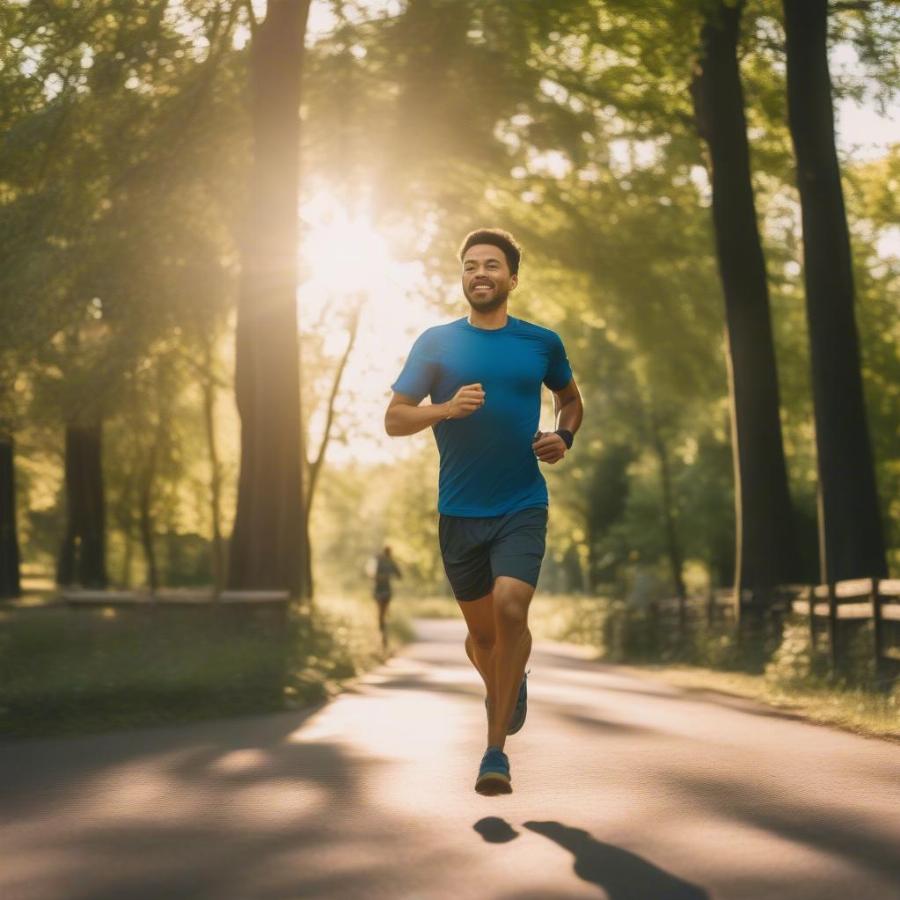 Man Exercising Outdoors for Weight Loss and Improved Fitness