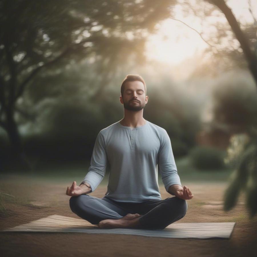 Man Meditating Outdoors