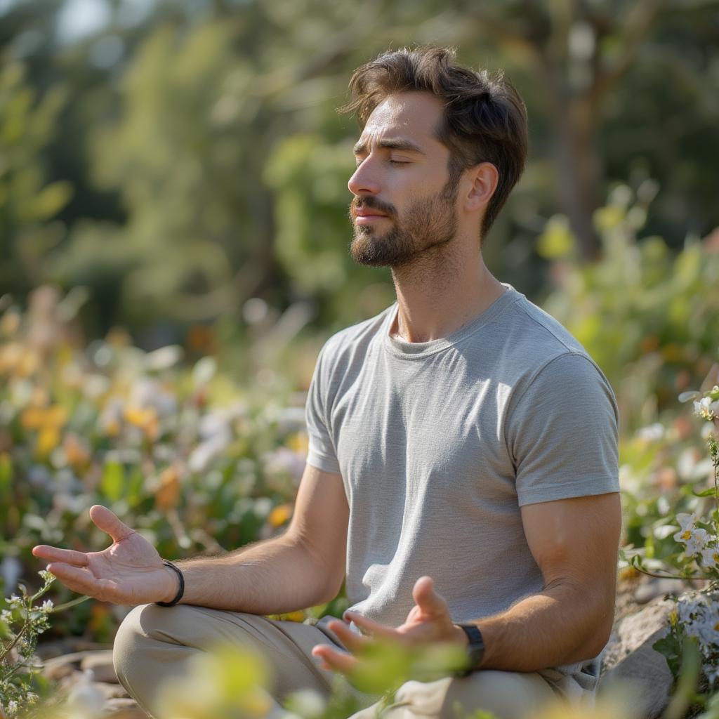 Man Practicing Mindfulness Outdoors