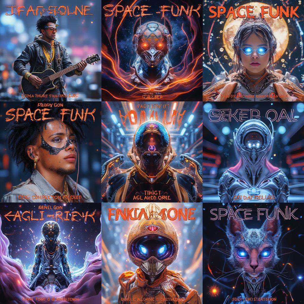 Manzel Space Funk Album Art Compilation