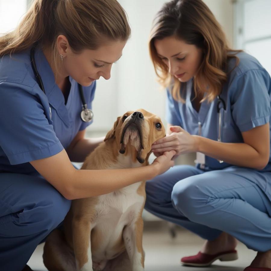 Mayhew Animal Care Team Providing Medical Attention