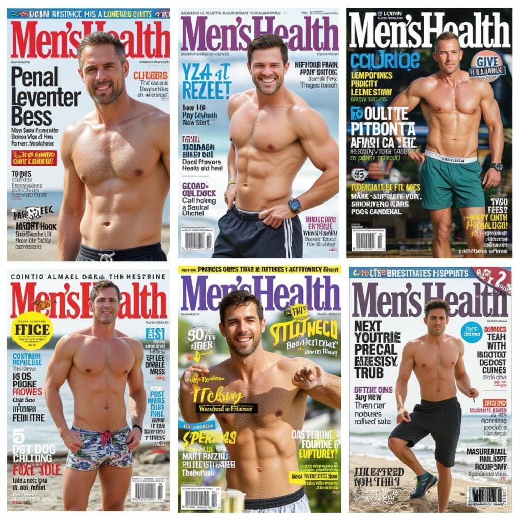 different magazine covers of mens health magazin