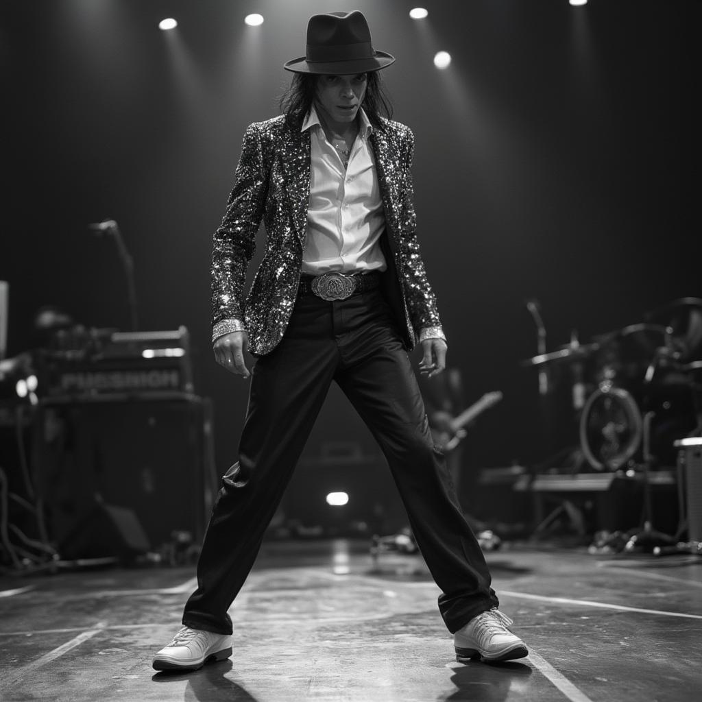 michael jackson performing moonwalk on stage