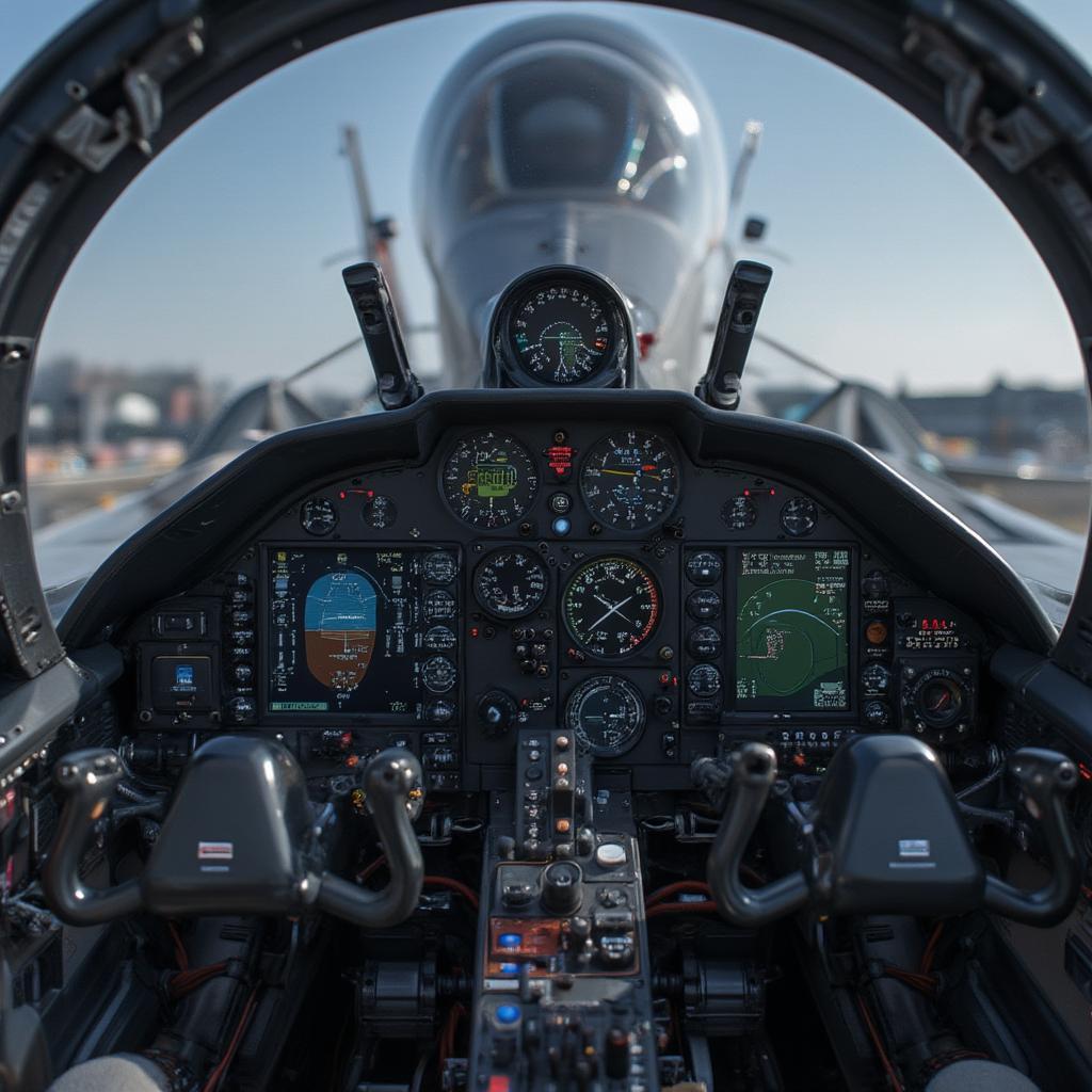 mig 29 cockpit view in video game