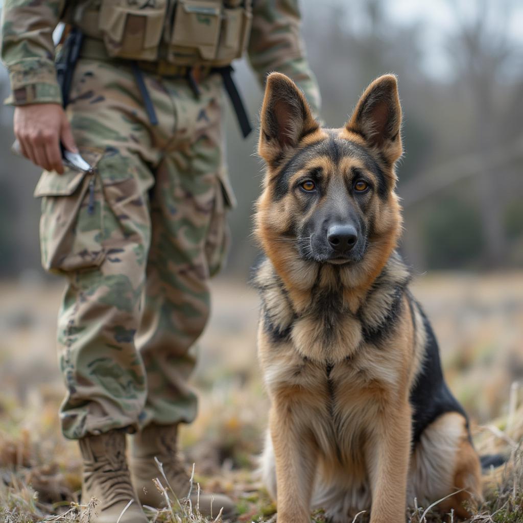 military dog obedience training exercise