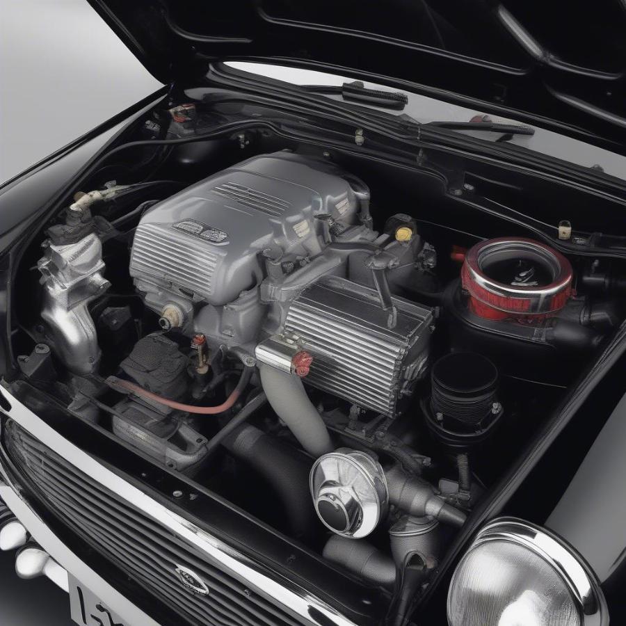 Detailed View of a Mini Cooper Engine Bay