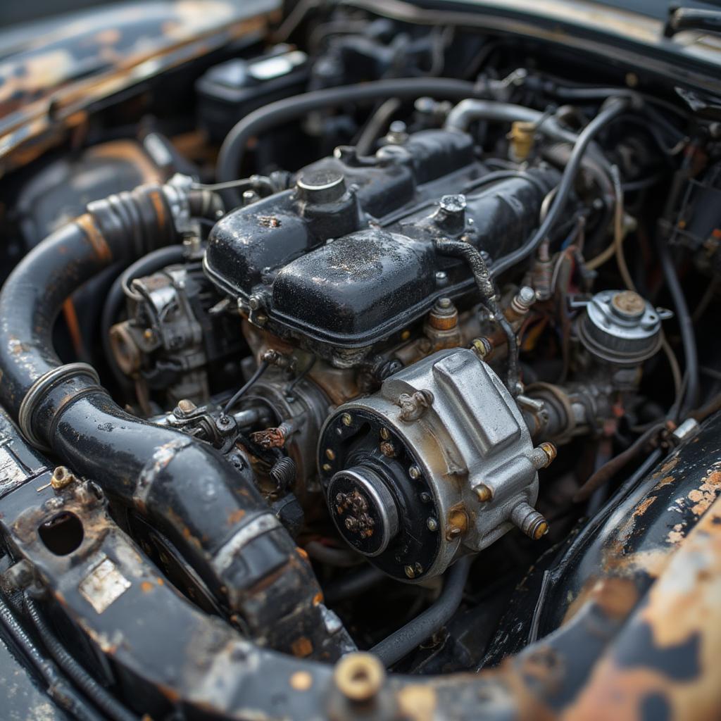 mini cooper engine bay detail