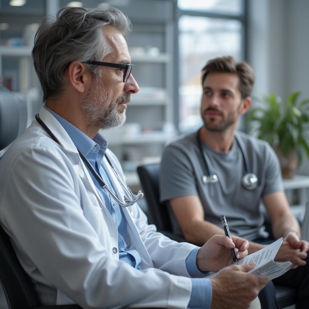 Doctor Consulting with Patient at Miriam Hospital Men's Health Clinic