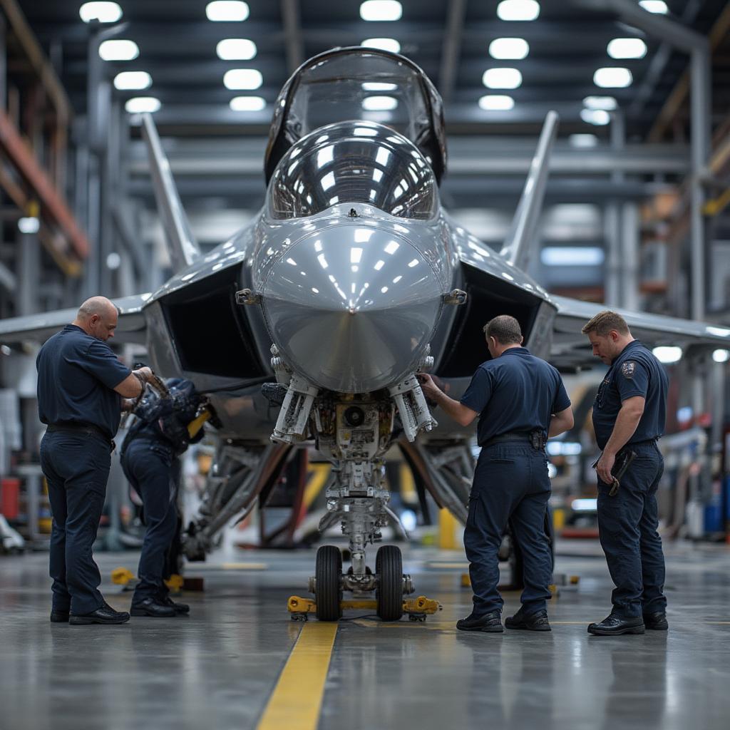 Modern Fighter Jet Maintenance Team