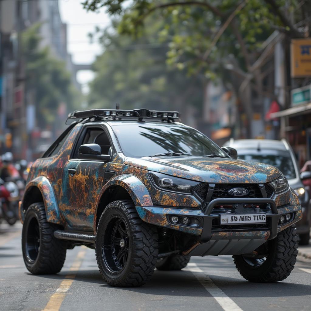 Modified SUV in an Indian City