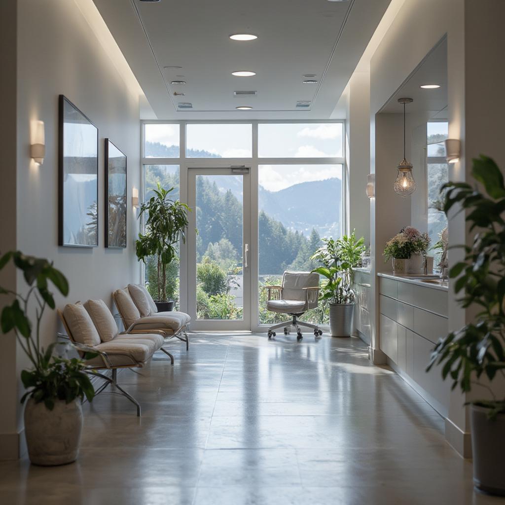 Inside View of a Men's Health Clinic with Mountain Views