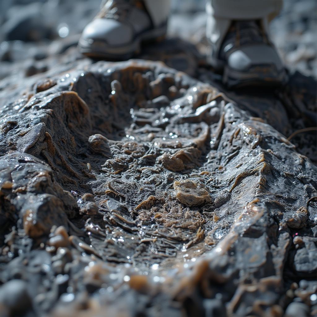 Neil Armstrong's footprint on the moon