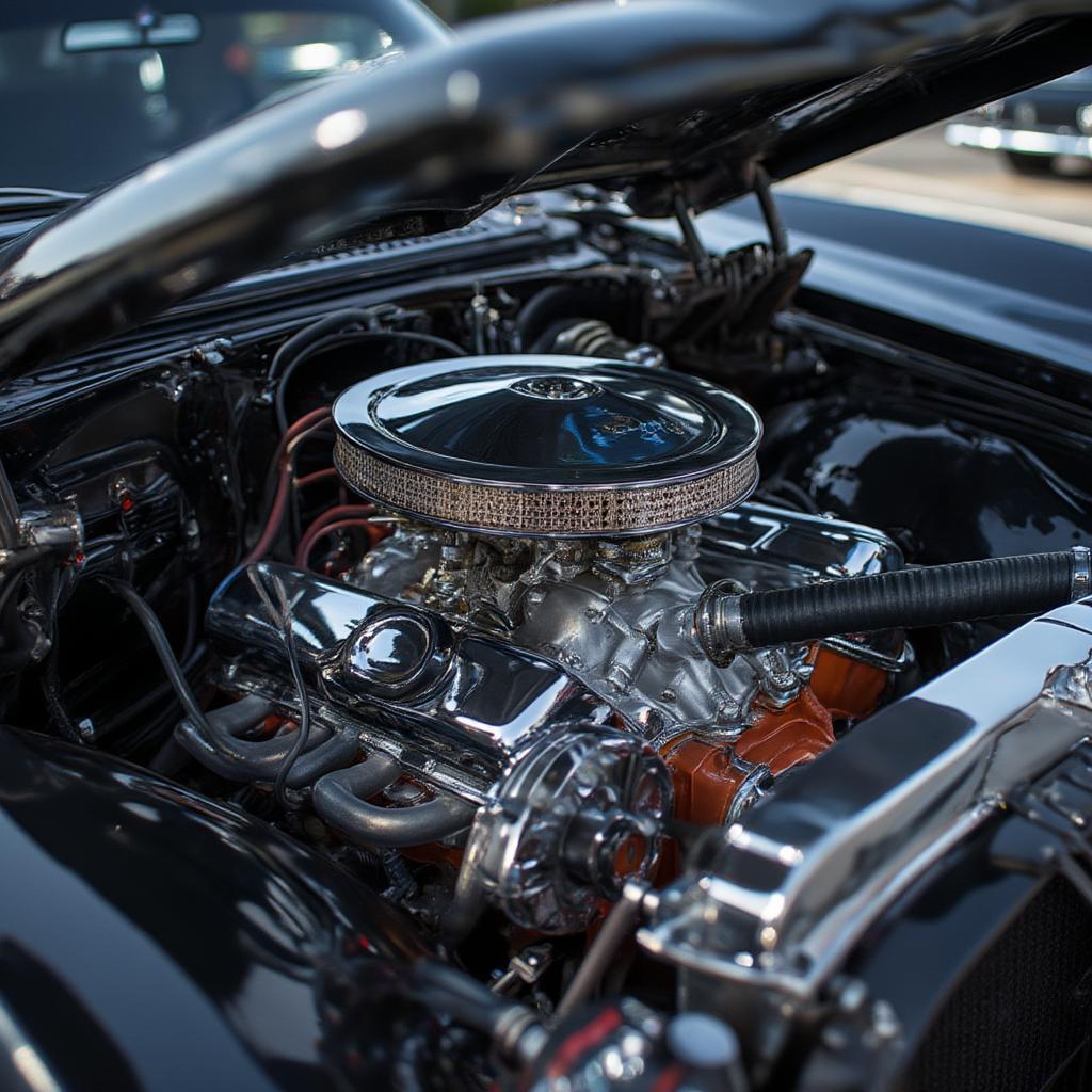 restored old chevy muscle car