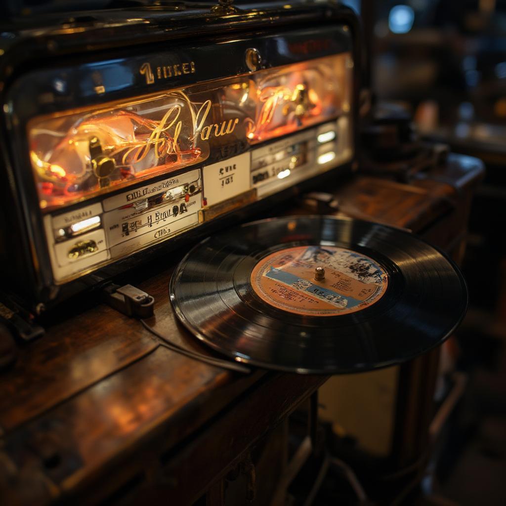 jukebox and records with oldies