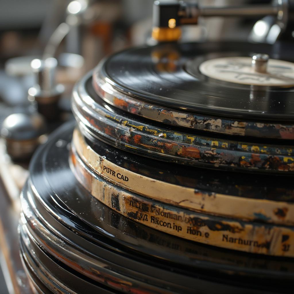 Stack of oldies vinyl records