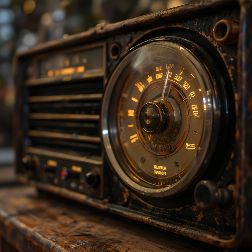 vintage radio with oldies playing