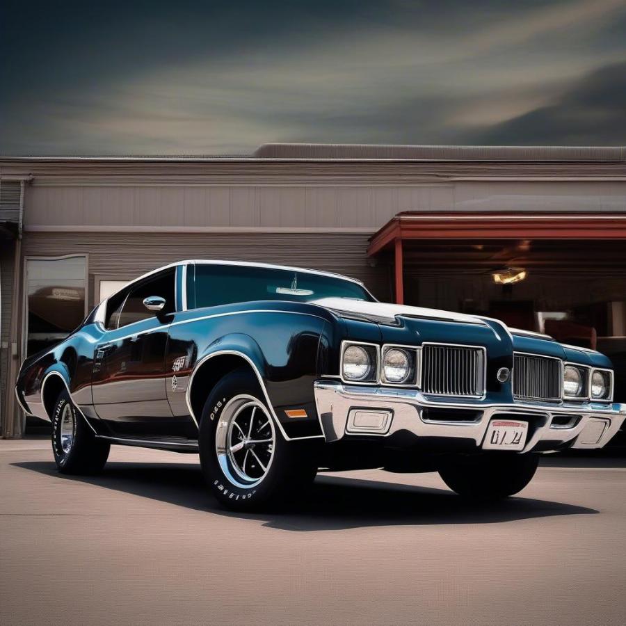 Classic Oldsmobile 442 Muscle Car on Display