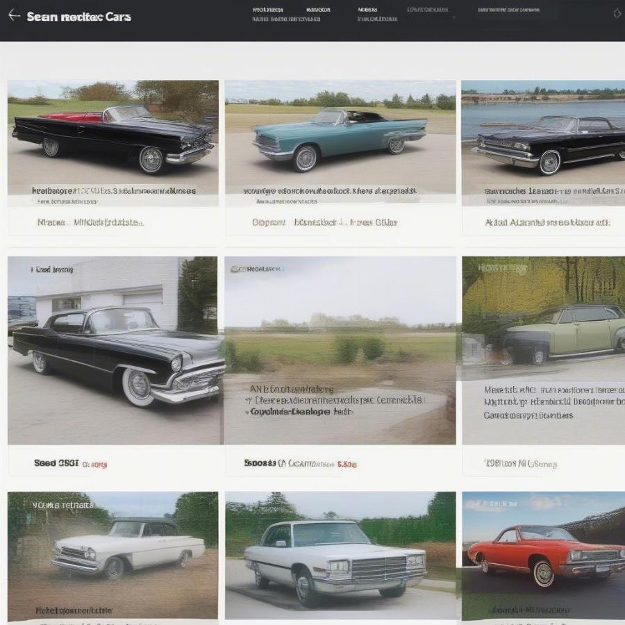 Online Classic Car Marketplace Search Results Page