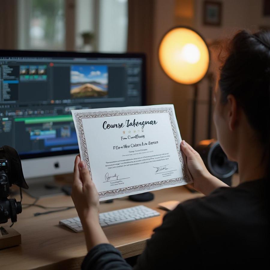 Online filmmaking course certificate for aspiring filmmakers