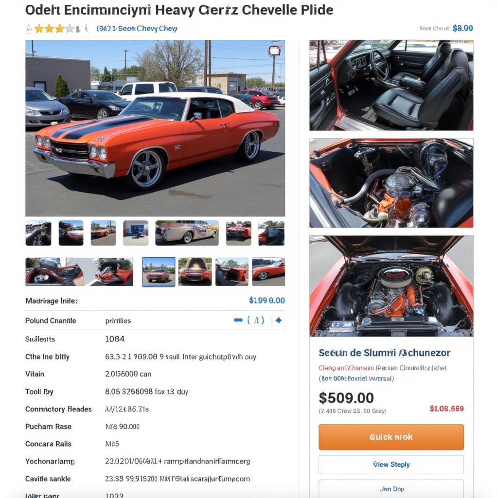 Online Listing for a Heavy Chevy Chevelle for Sale