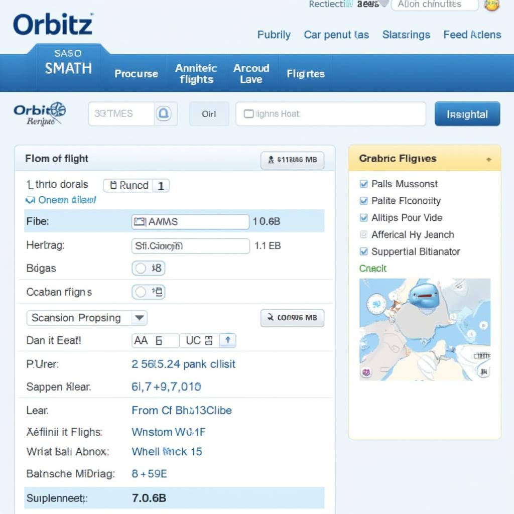 Orbitz Flights Search Interface