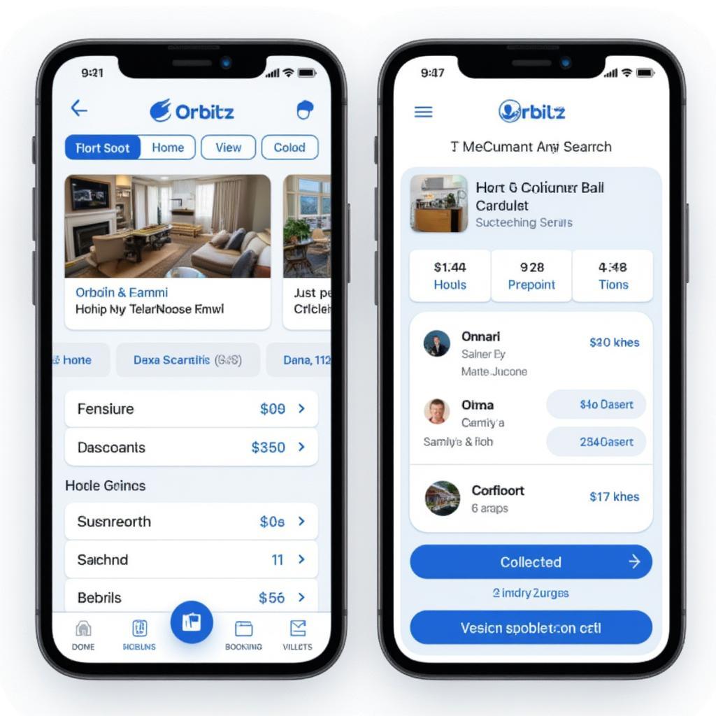 Orbitz Hotel Mobile App Interface