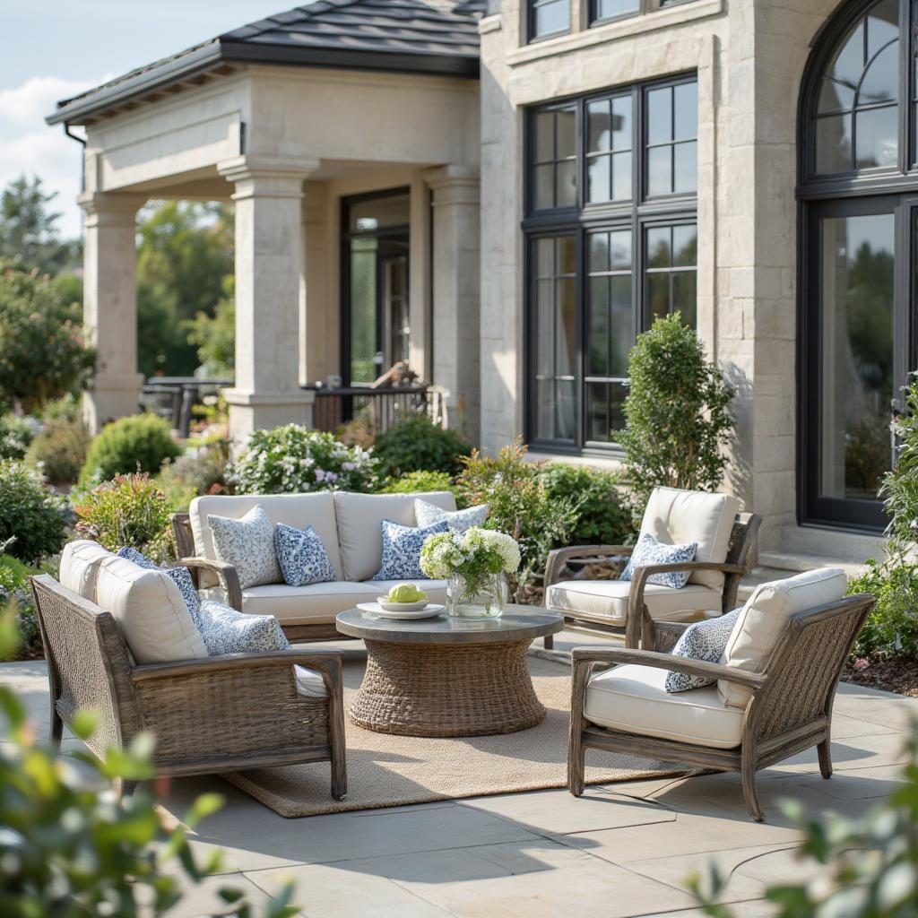 Outdoor patio featuring comfortable and stylish WWW lifestyle furniture.