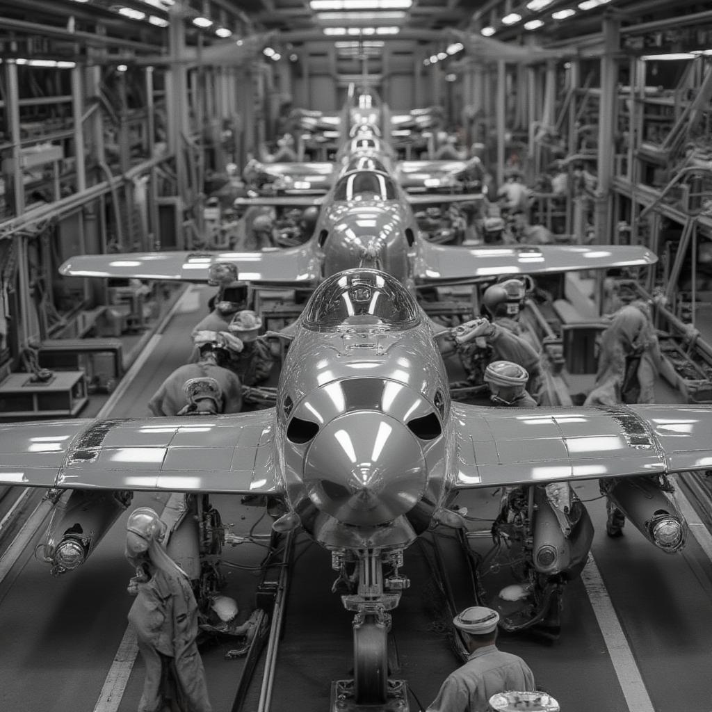 P-51 Mustang Production Line During WWII