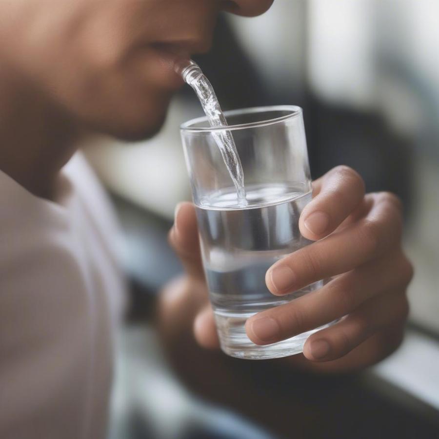 A person drinking water, emphasizing the importance of hydration for overall health and weight management.