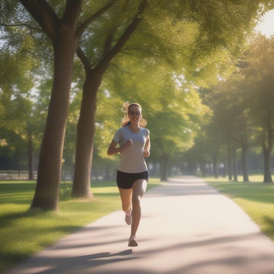 Person Running Outdoors for Cardio