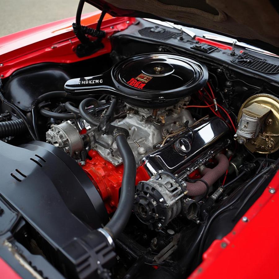 Plymouth Cuda 440 Engine Bay Detail