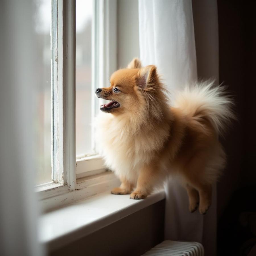 Alert Pomeranian Barking