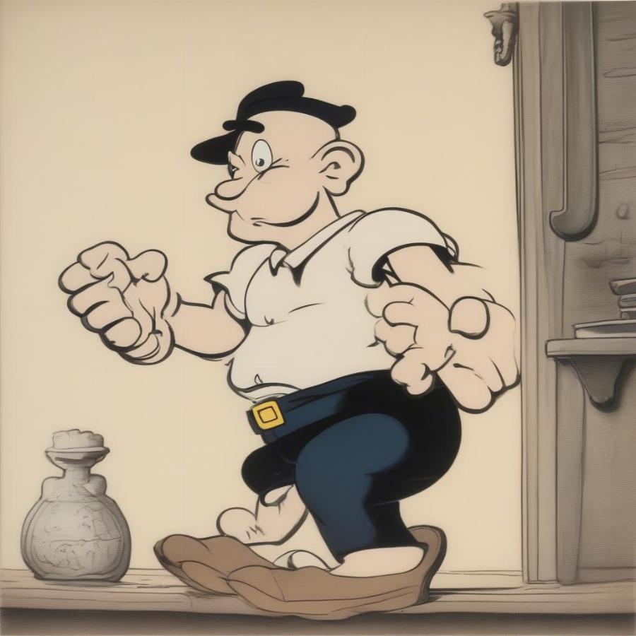 Vintage Animation Cel from a Classic Popeye Cartoon