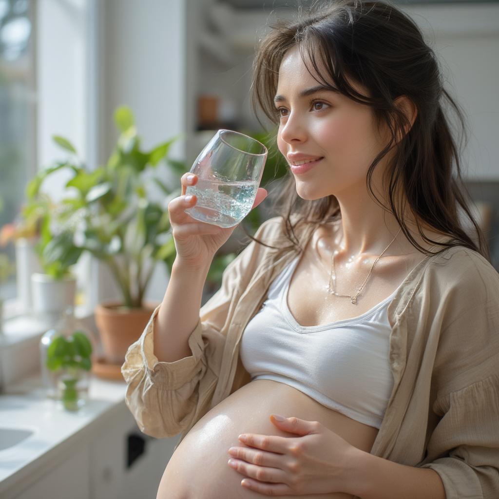 Pregnant Woman Drinking Water