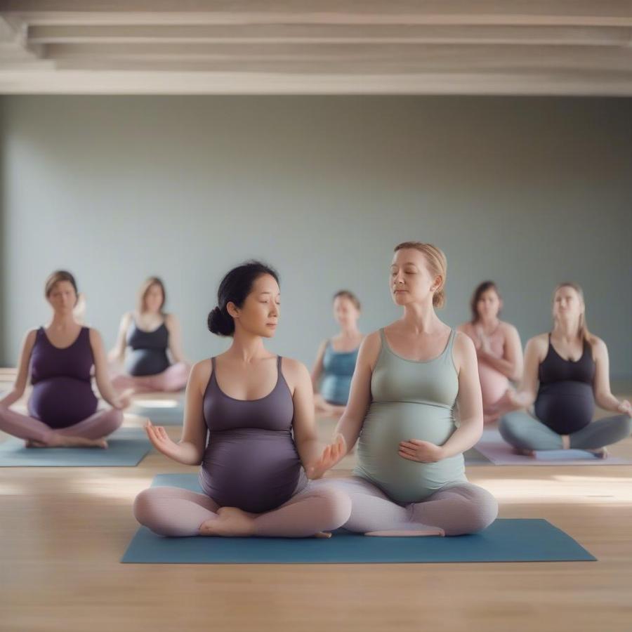 Pregnant Women Participating in Prenatal Yoga