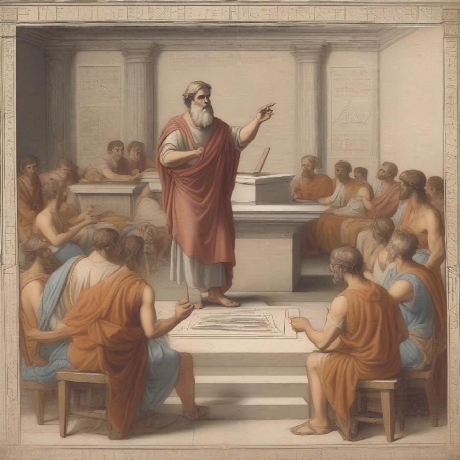 Pythagoras: Ancient Greek philosopher and mathematician known for the Pythagorean theorem.