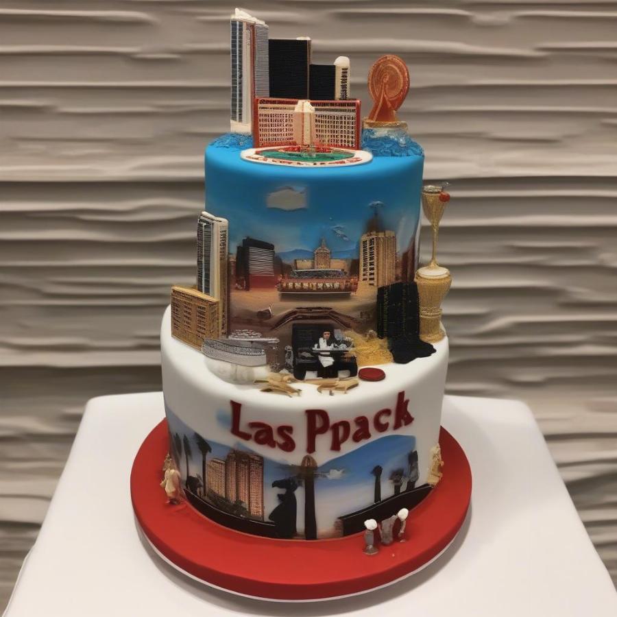 Rat Pack-Themed Cake with Las Vegas Casino Design