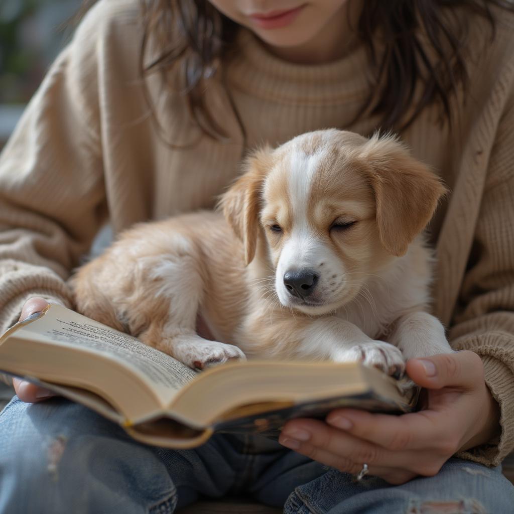 Reading to a Sleepy Puppy