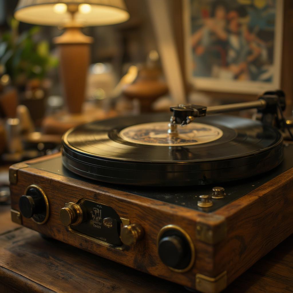 vintage-record-player-playing-50s-60s-music