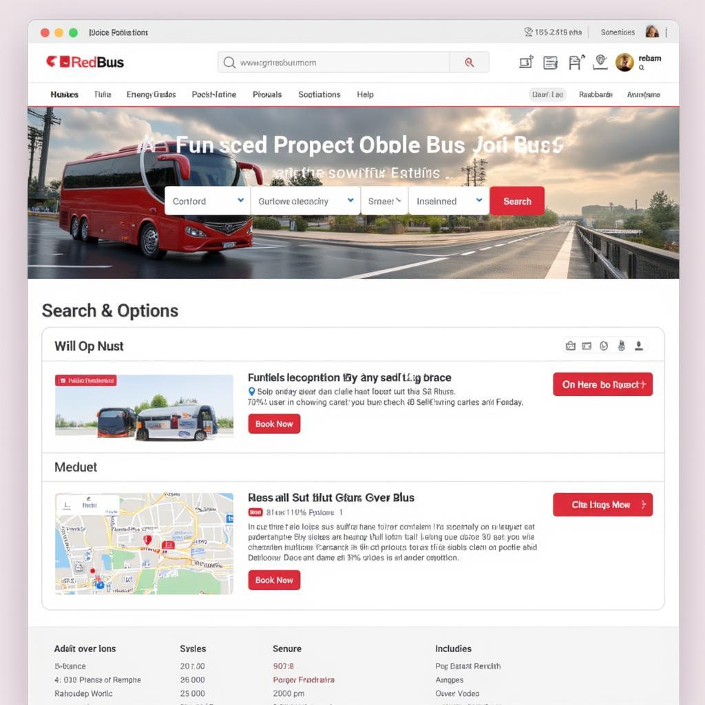 Redbus Homepage Online Booking Interface