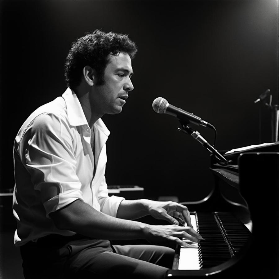 Richie Little showcasing his virtuosic piano skills, a cornerstone of his rock 'n' roll sound