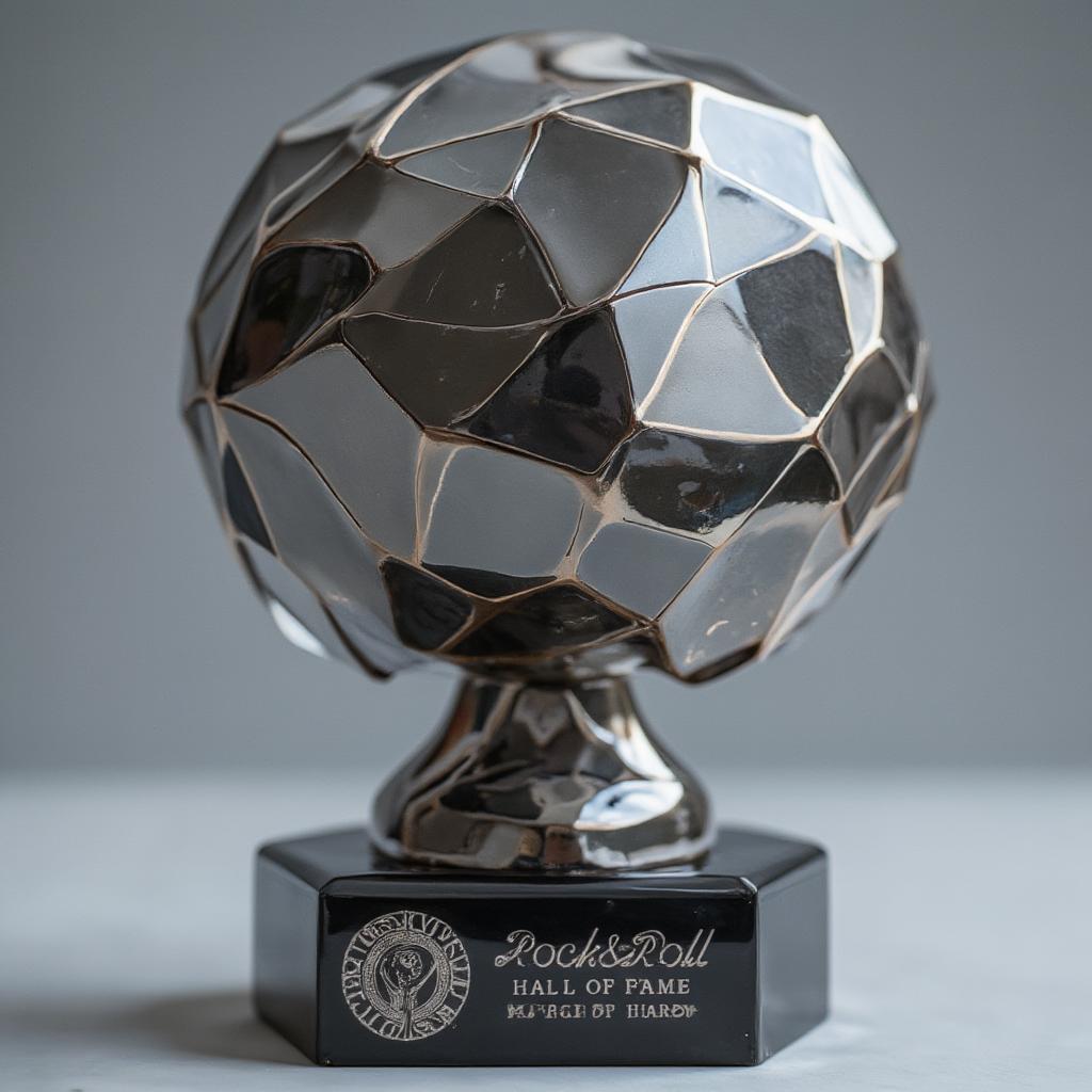 rock hall of fame trophy close up