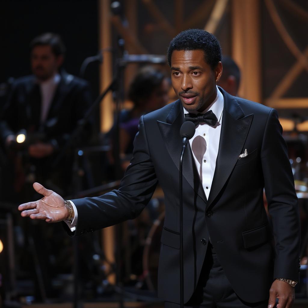 Sam Cooke accepts an award for his musical contributions