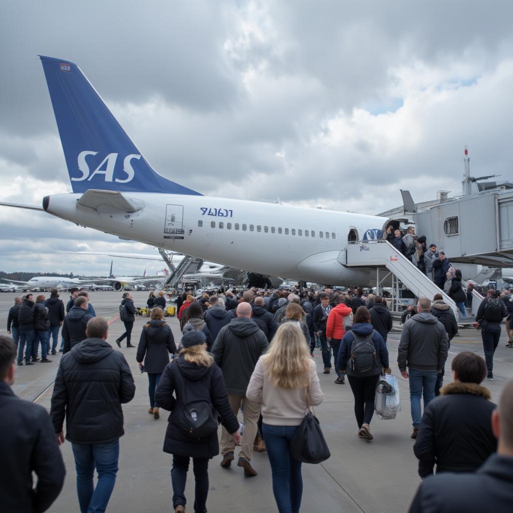 sas flight boarding passengers