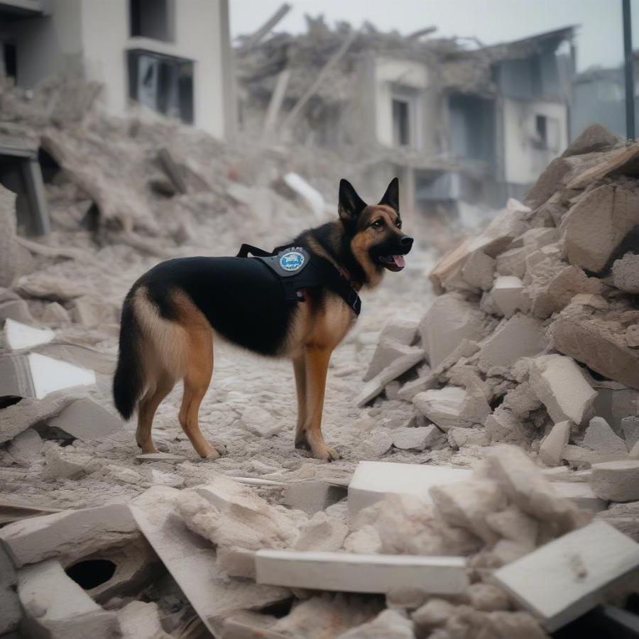 Search and Rescue Dog at Work